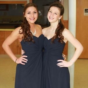 Long Navy Blue Bill Levkoff Dress